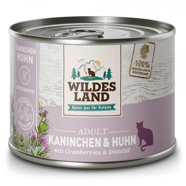 Wildes Land Cat Kaninchen und Huhn 200g